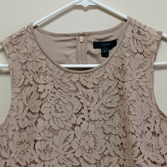 NWT J.crew Lace Peplum Top Sleeveless | Faded beige teak;  size 4 tall - Picture 9 of 16